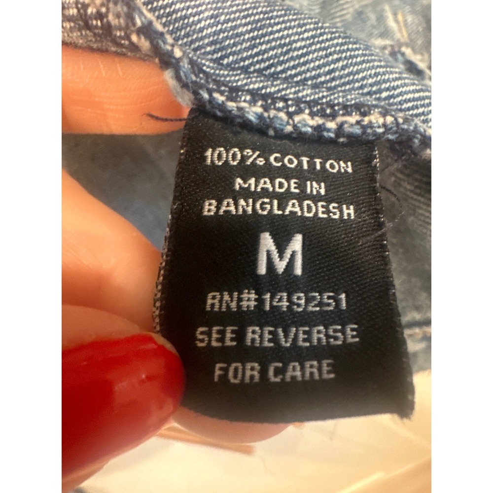 Alivia Ford Womens Distressed Acid Wash Denim boho Jacket Blue Size Medium read - Picture 10 of 10